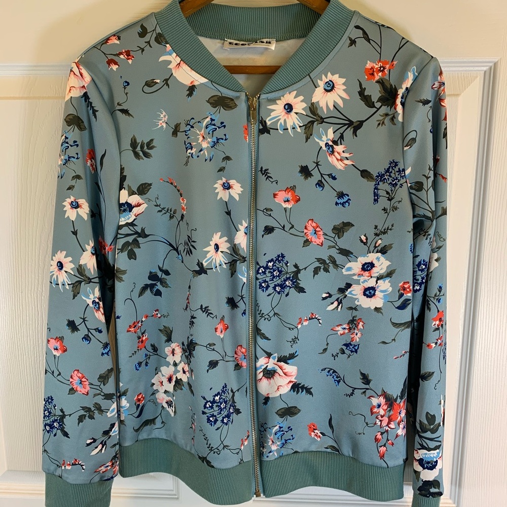 Floral Women's lightweight bomber Jacket